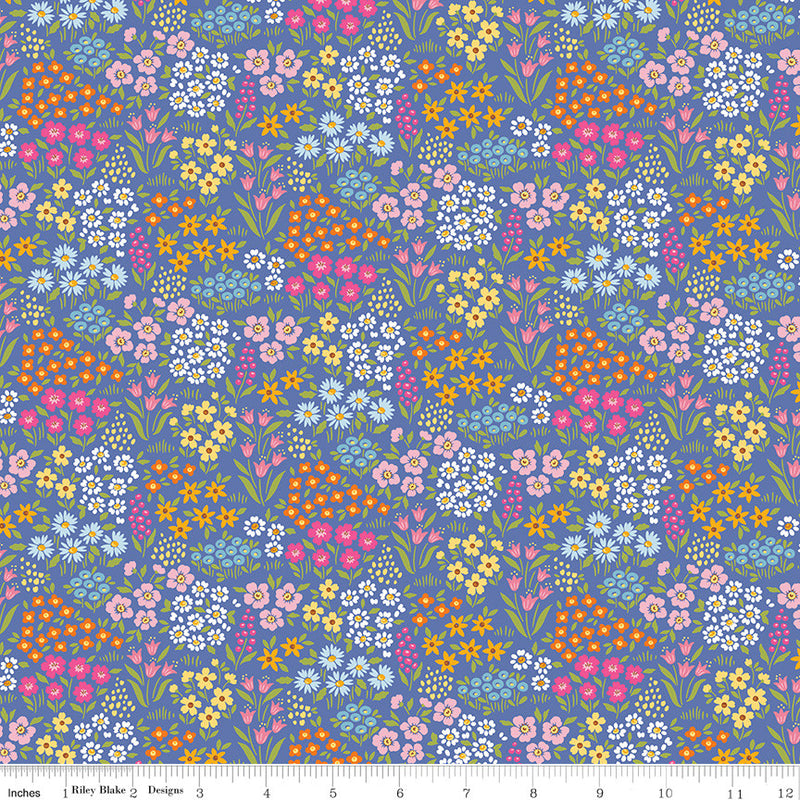Little Darlin' Floral Fields Periwinkle Yardage by the RBD Designers for Riley Blake Designs | C16971-PERIWINKLE