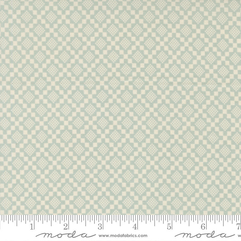 PRESALE True Love Checkmate Robins Egg  Yardage by Lella Boutique for Moda Fabrics | 5265 14