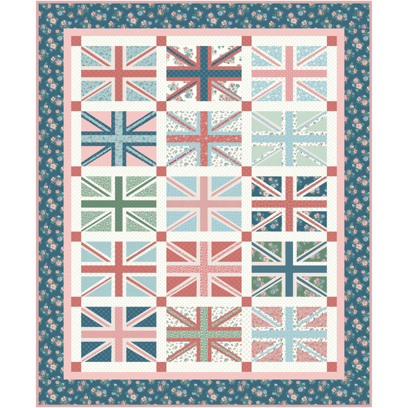 Regent Street Union Jacks Custom Quilt Kit With Mary Catherine by Amy Smart for Riley Blake Designs | Quilt Size 66" x 80"