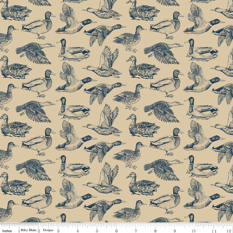 Plaid-Venture Club Ducks Tan Yardage by The RBD Designers for Riley Blake Designs | C17040-TAN