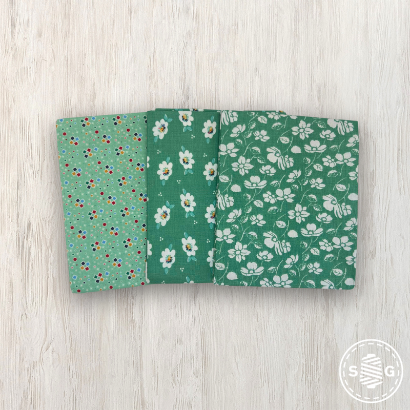 Always in Season Custom Fat Quarter Green Colorway Bundle by American Jane for Riley Blake Designs | Curated Bundle 3 FQs