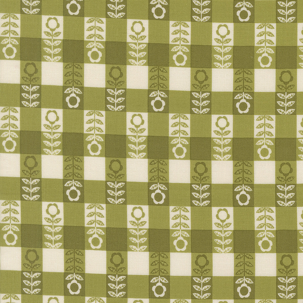 PRESALE The Henhouse Flower Plaid Grass Yardage by Gingiber for Moda Fabrics | 48436 15