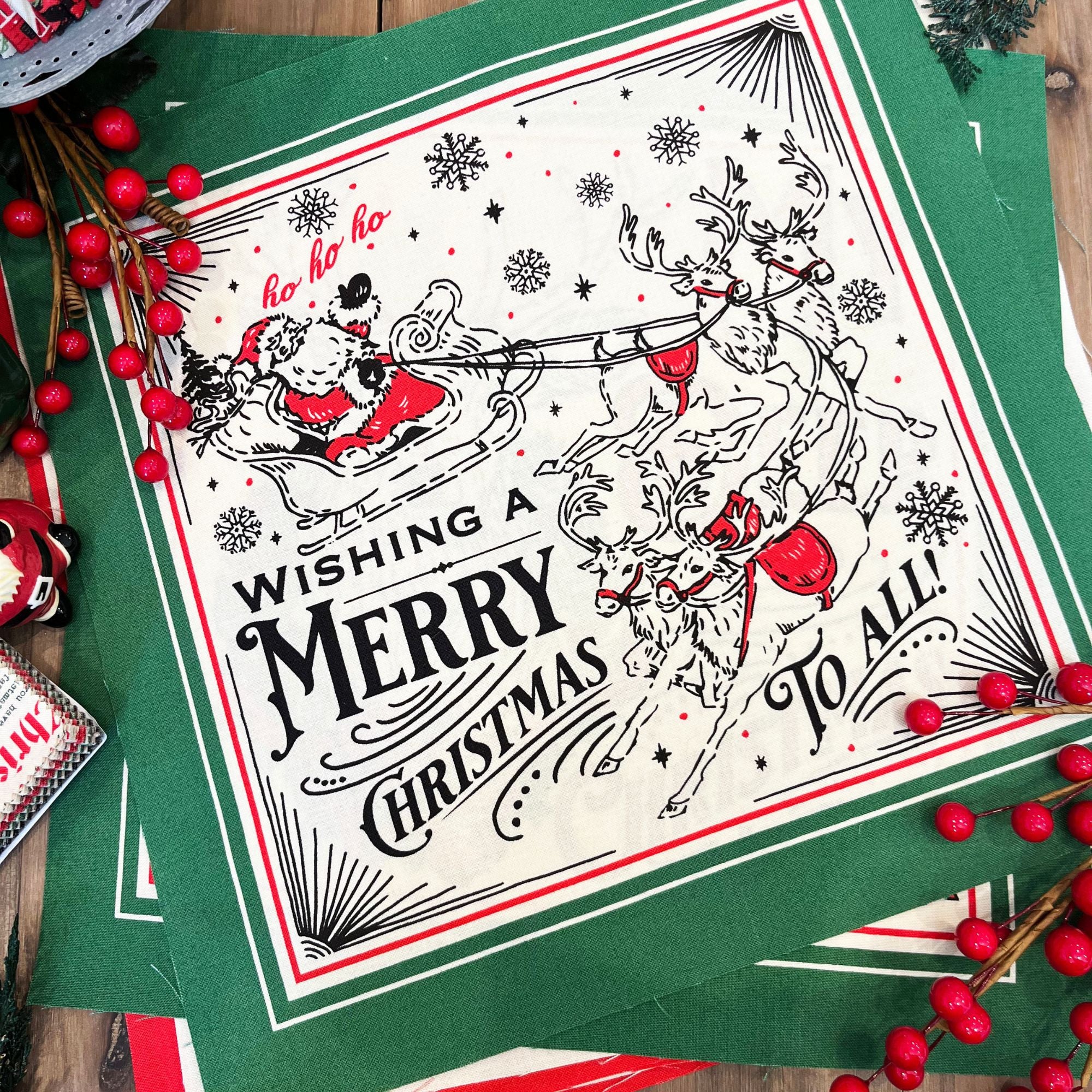 Holiday Cheer Christmas Panel Natural by Stacy Iest Hsu for Moda Fabrics | Panel Size 36" x 44" | 20978 11