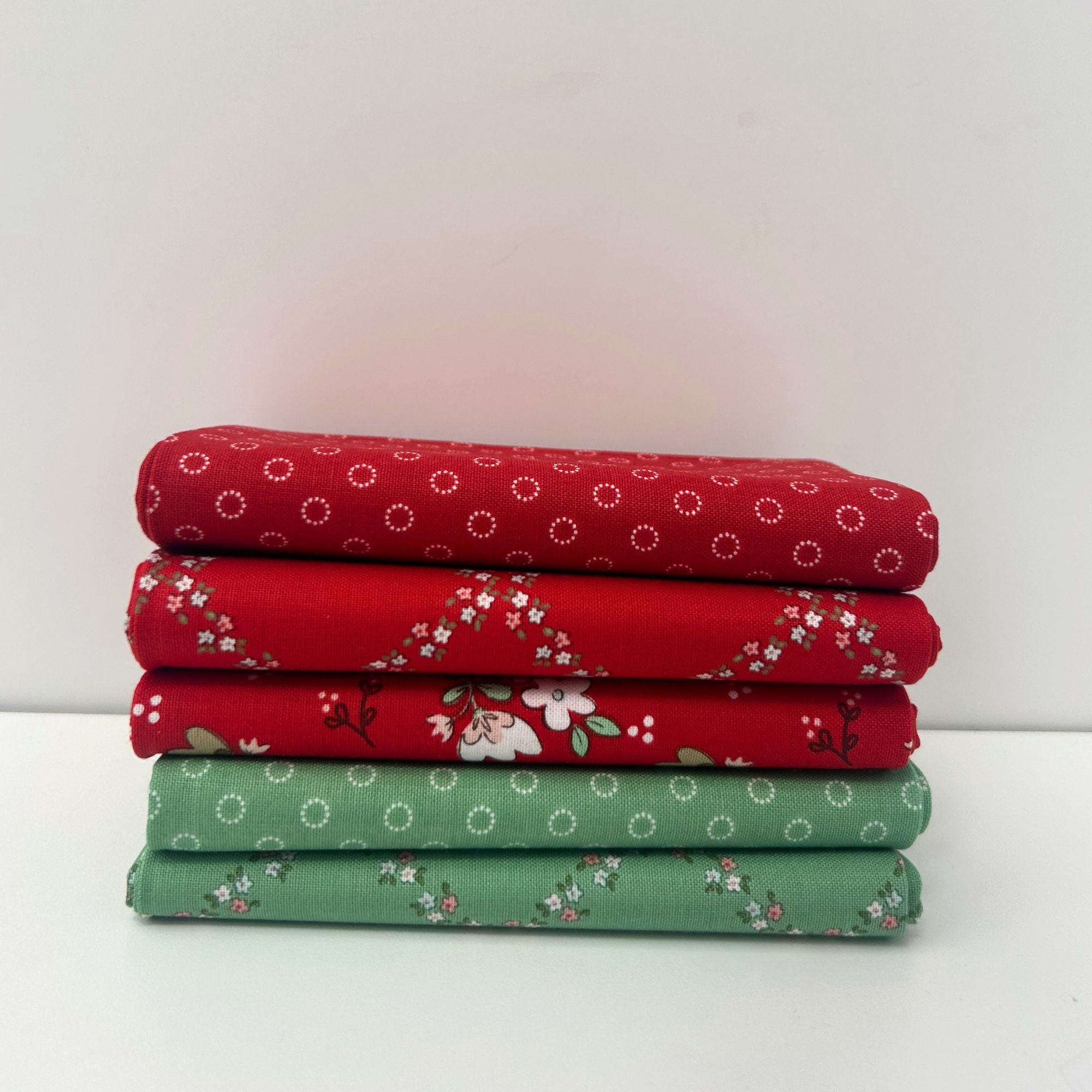 Whimsical Woodland Custom Fat Quarter Bundle Red Green by Tasha Noel for Riley Blake Designs | 5 FQs | Curated Bundle
