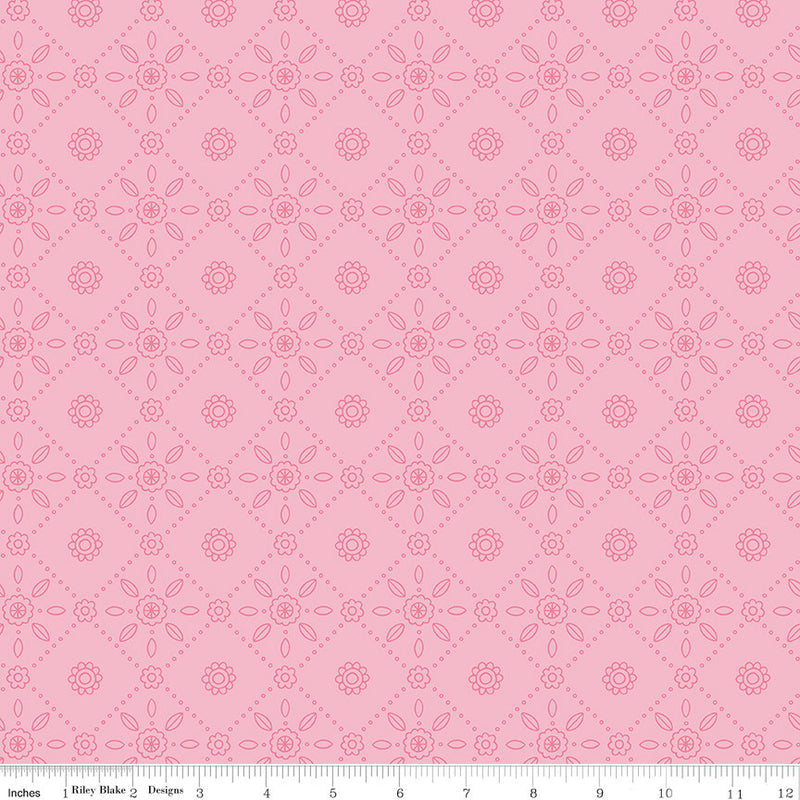 Little Darlin' Folk Tile Pink Yardage by the RBD Designers for Riley Blake Designs | C16973-PINK