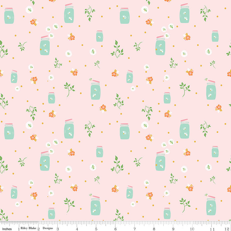 Summer Skies and Fireflies Fireflies Pink Yardage by Gracey Larson for Riley Blake Designs | C16373-PINK