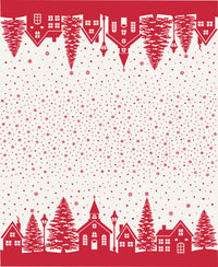 PRESALE Buon Natale Snowflake Pomegranate Christmas Village Double Border Yardage by Fig Tree & Co for Moda Fabrics | Print 36" x 44" | 35407 24