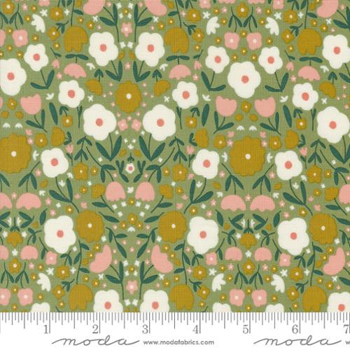 Imaginary Flowers Sage Peppy Petals Yardage by Gingiber for Moda Fabrics | 48382 12