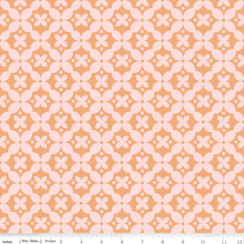Clover Farm Kitchen Tiles Marmalade Yardage by Gracey Larson for Riley Blake Designs | C14762 MARMALADE | Cut Options