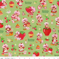 PRESALE The World of Strawberry Shortcake Main Green Yardage for Riley Blake Designs | C18560-GREEN