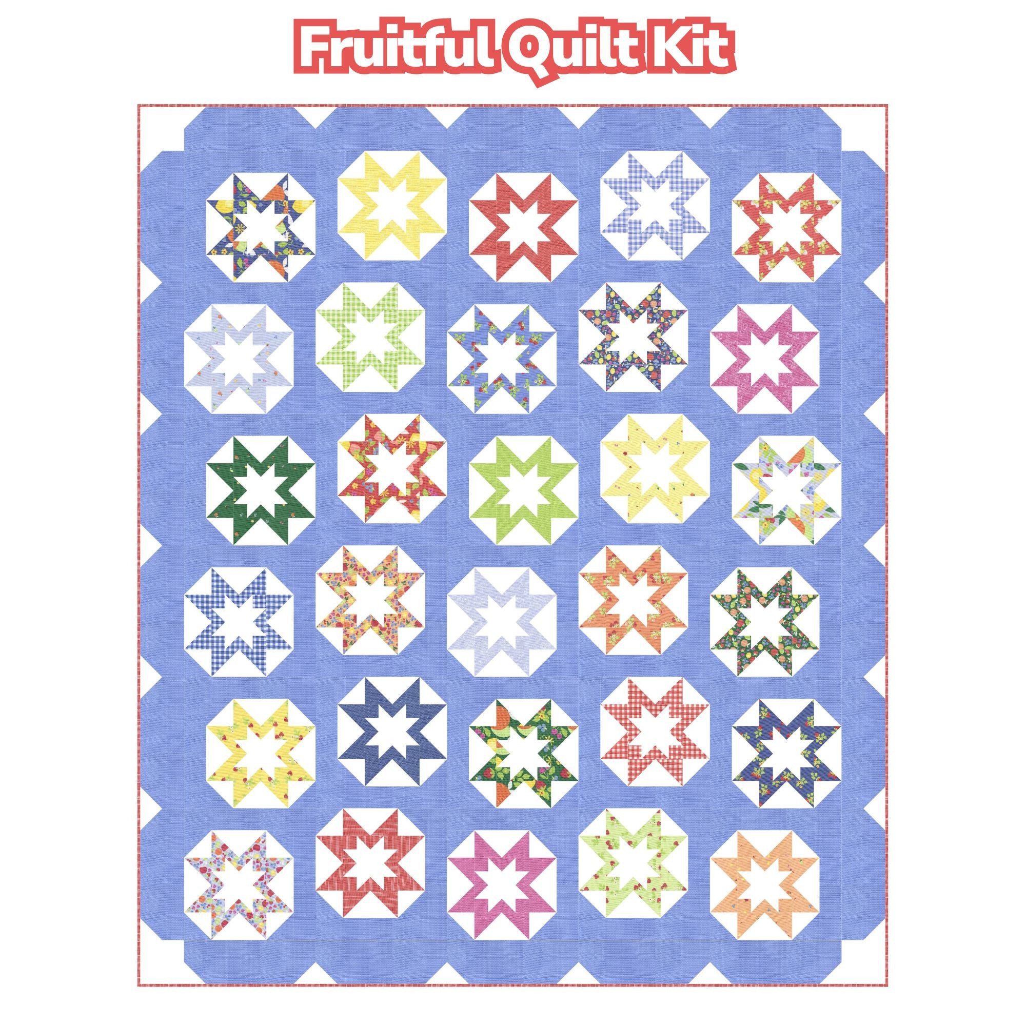 Fruitful Custom Quilt Kit With Fruit Salad by Corey Yoder of Coriander Quilts | Quilt Size 68" x 80"