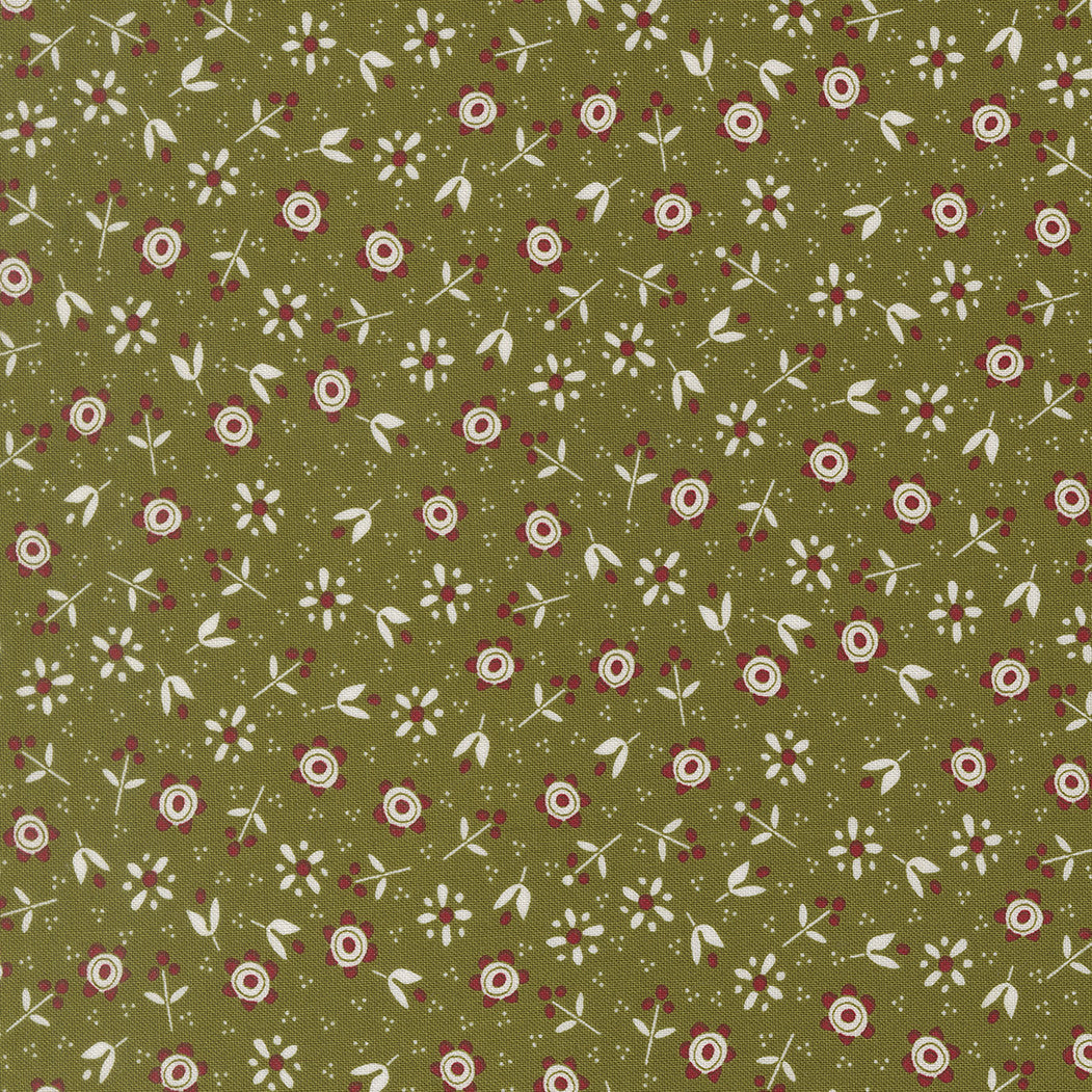 PRESALE Chilly Christmas Flowers Pine Yardage by Sweetwater for Moda Fabrics | 55712 23