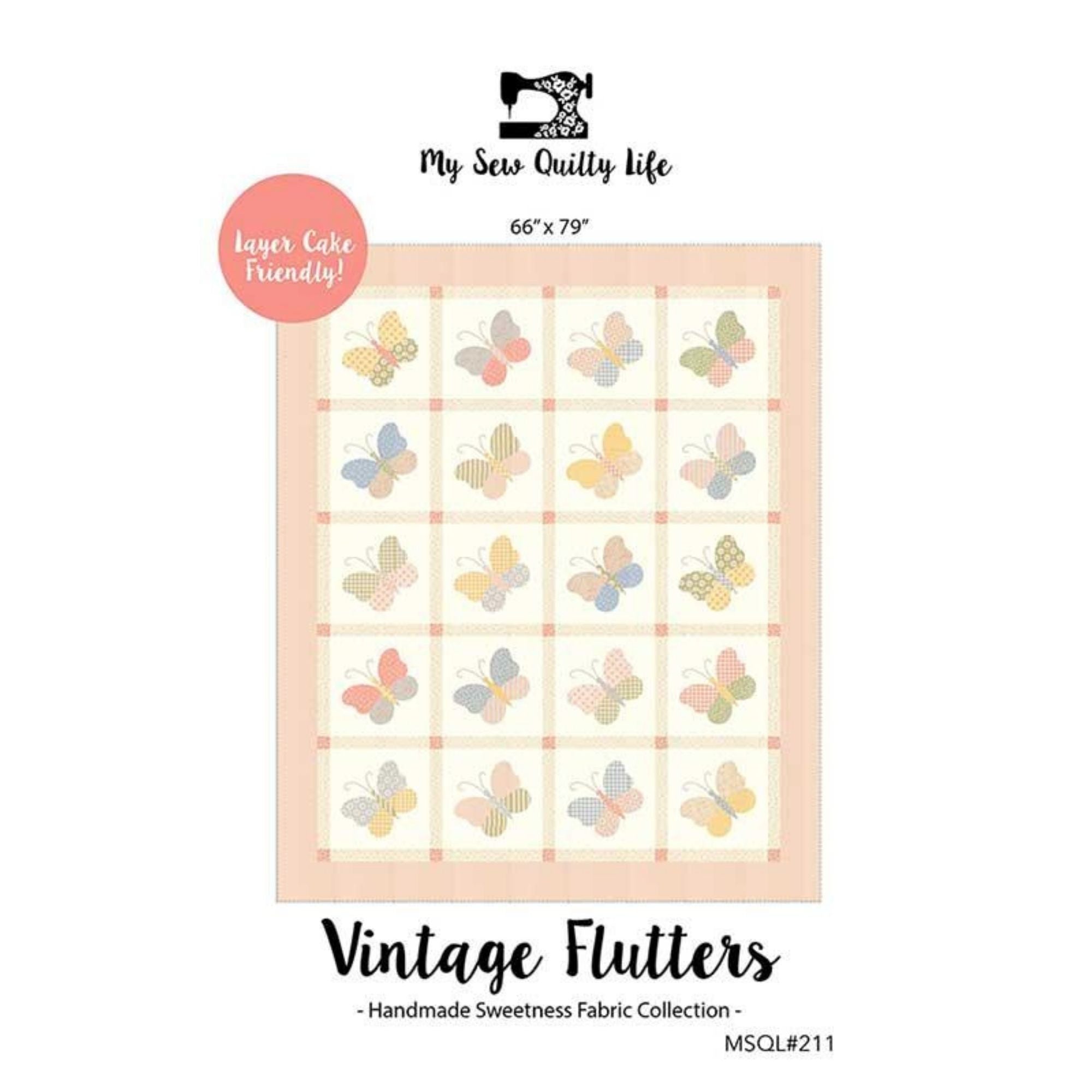 PRESALE Vintage Flutters Quilt Kit With Handmade Sweetness by Heather Briggs of My Sew Quilty Life | Quilt Size 66" x 79"