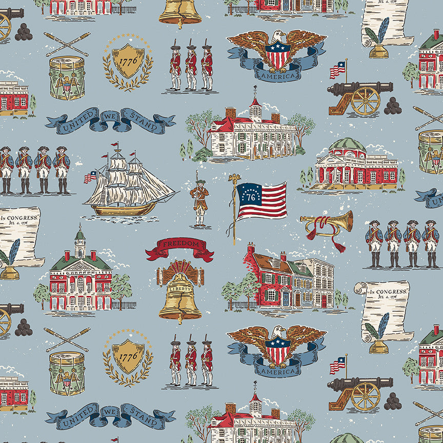 PRESALE Independence Main Blue Yardage by the RBD Designers for Riley Blake Designs | C17330-BLUE