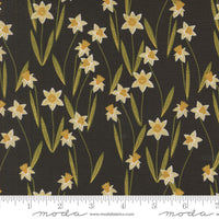 PRESALE Bee Garden Darling Daffodils Metallic Black by Gingiber for Moda Fabrics | 48413 21M