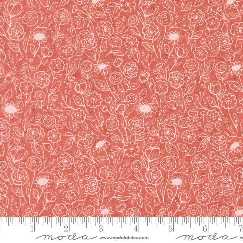 PRESALE Garden Glam Flower Doodles Rose Water Yardage by Lella Boutique for Moda Fabrics | 5272 14