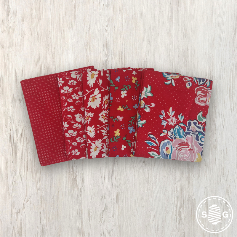 Always in Season Custom Fat Quarter Red Colorway Bundle by American Jane for Riley Blake Designs | Curated Bundle 5 FQs