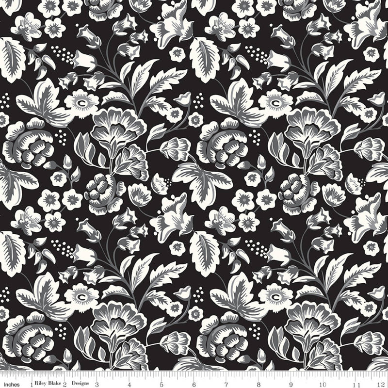 Midnight Meadow Main Black Yardage by My Mind's Eye for Riley Blake Designs | C15320-BLACK