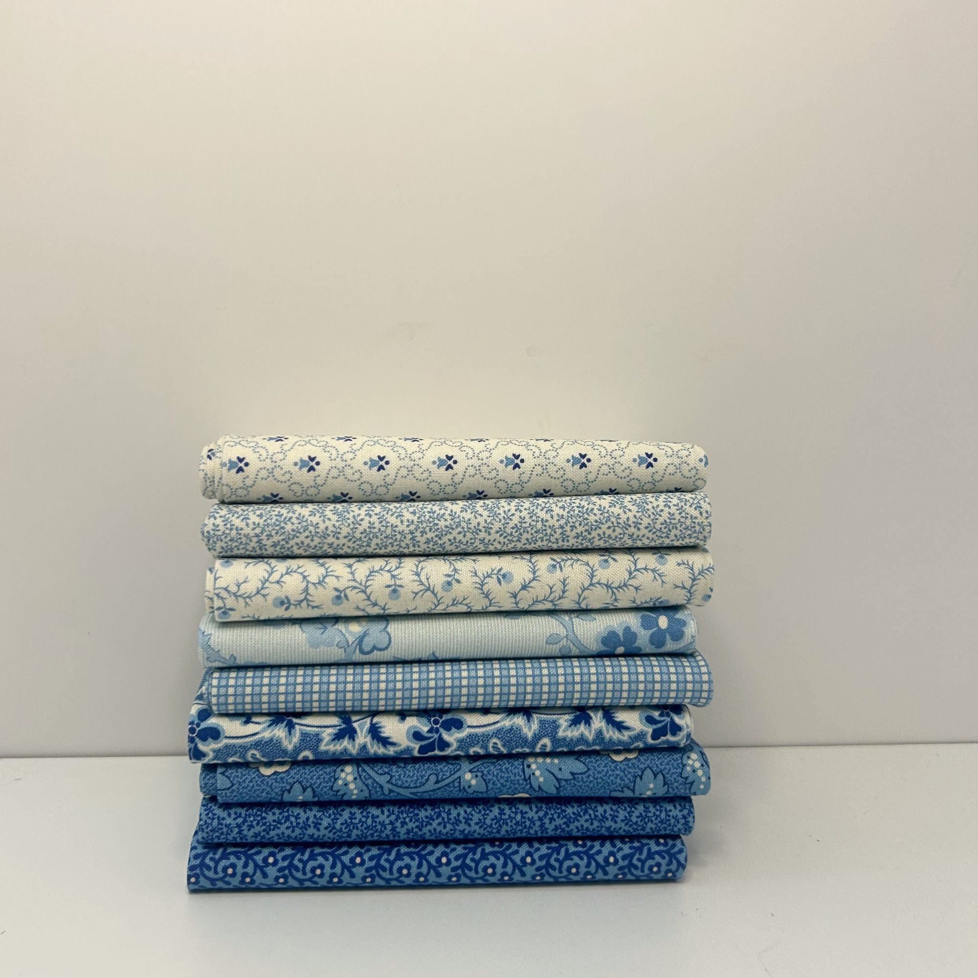 Fat Quarter Bundle Blue | Sally's Stitches by Betsy Chutchian for Moda Fabrics | 9 Fat Quarters | Curated Bundle