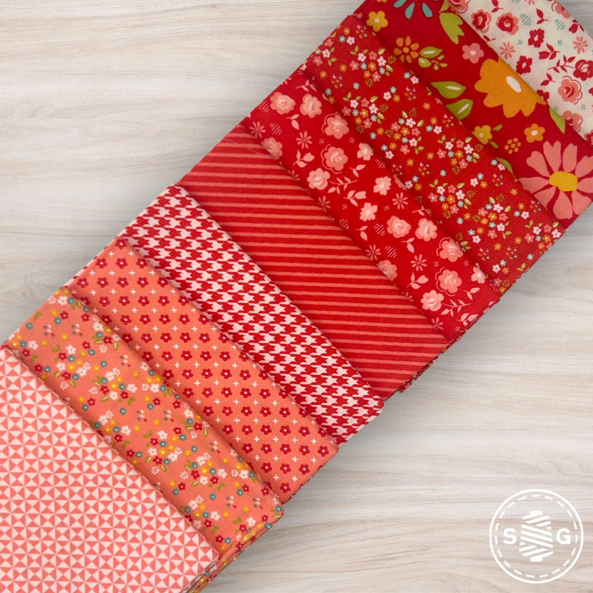Delightfully Yours Custom Fat Quarter Bundle Red by Sherri & Chelsi for Moda Fabrics  | Curated Bundle | 9 Fat Quarters