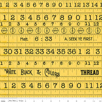 PRESALE She Who Sews–The Maker Tape Measures Yellow Yardage by J. Wecker Frisch for Riley Blake Designs | C18535-YELLOW