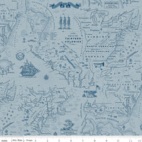 Independence Colonial Map Blue Yardage by the RBD Designers for Riley Blake Designs | C17332-BLUE