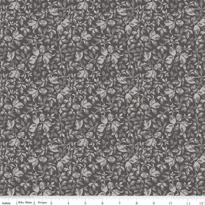 PRESALE Ink & Ivory Leaves Charcoal Yardage by the RBD Designers for Riley Blake Designs | C16913-CHARCOAL
