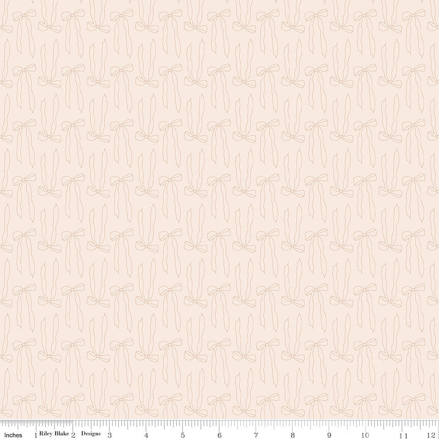 PRESALE Charmed & Treasured Bows Latte Yardage by Kassidy Grace for Riley Blake Designs | C18163-LATTE