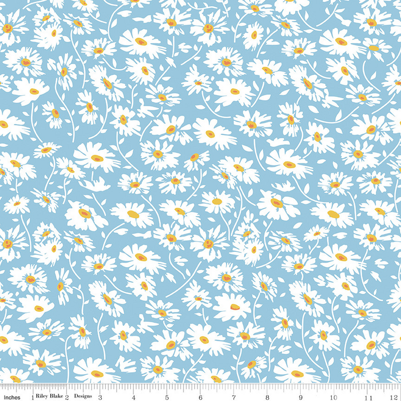 Always in Season Daisy Sky Yardage by American Jane for Riley Blake Designs C15104-SKY