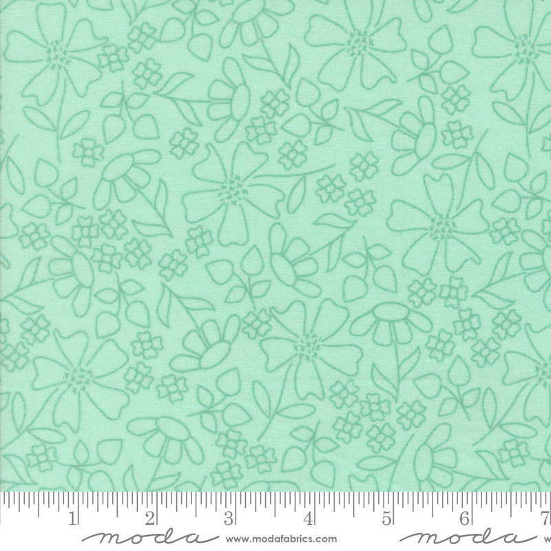 Sherbet Sunshine Flannel Sunshine Sketch Sea Glass Yardage by Corey Yoder for Moda Fabrics | 29223 25F