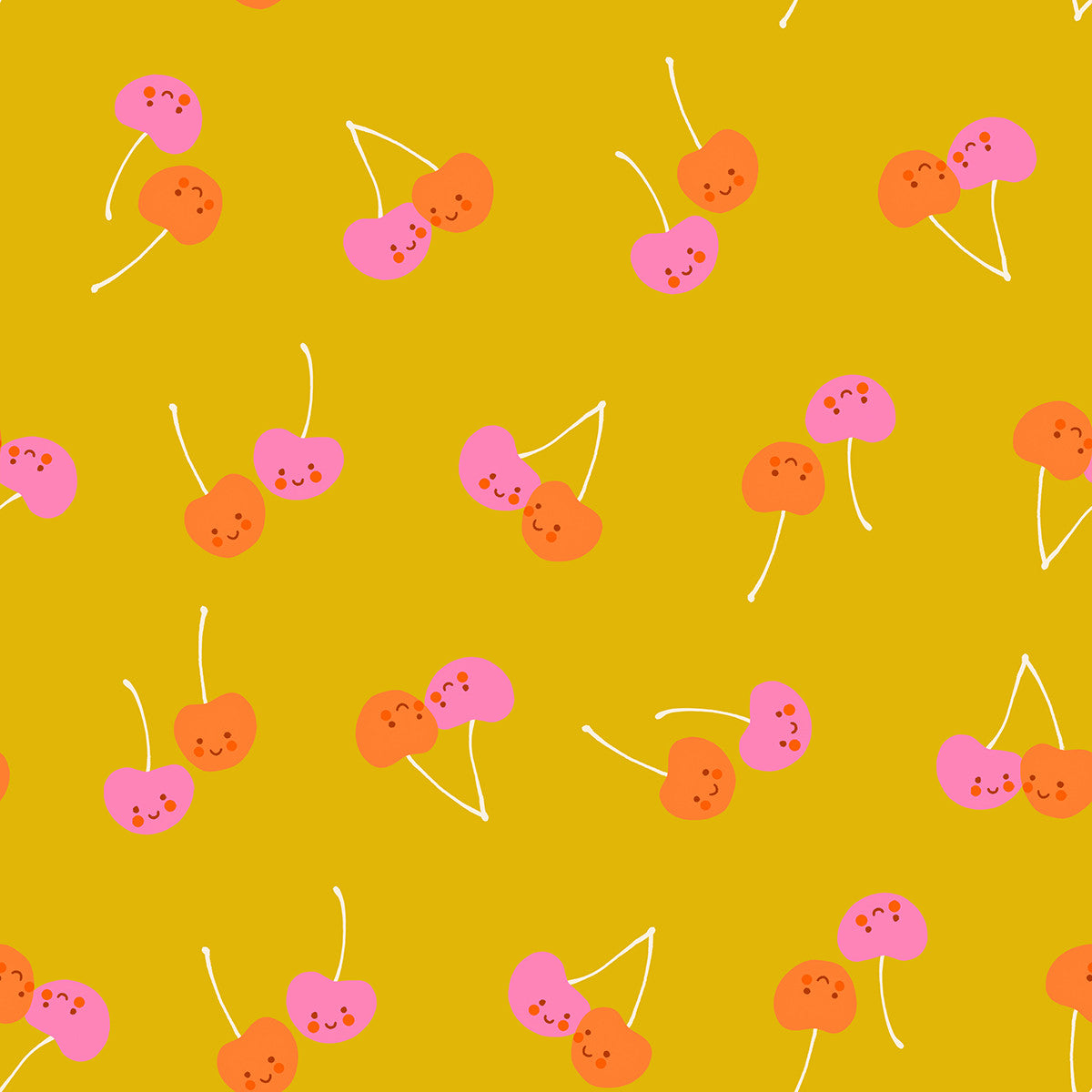 Trinketry Cherry Friends Goldenrod Yardage by Melody Miller for Ruby Star Society | RS0112 12