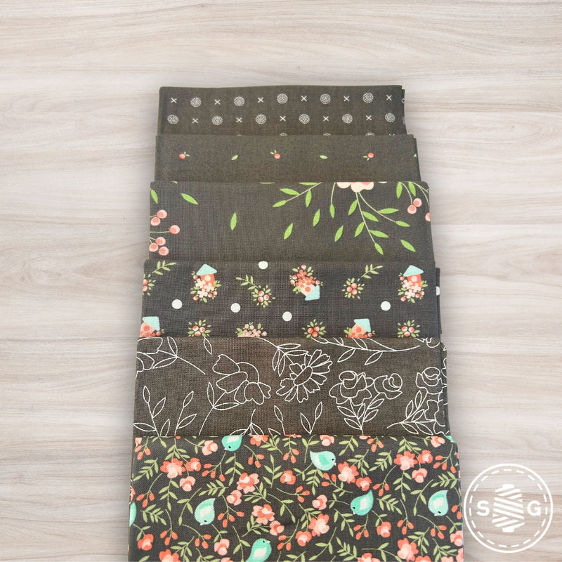 Abloom Custom Fat Quarter Bundle Slate by Corey Yoder for Moda Fabrics | 6 Fat Quarters