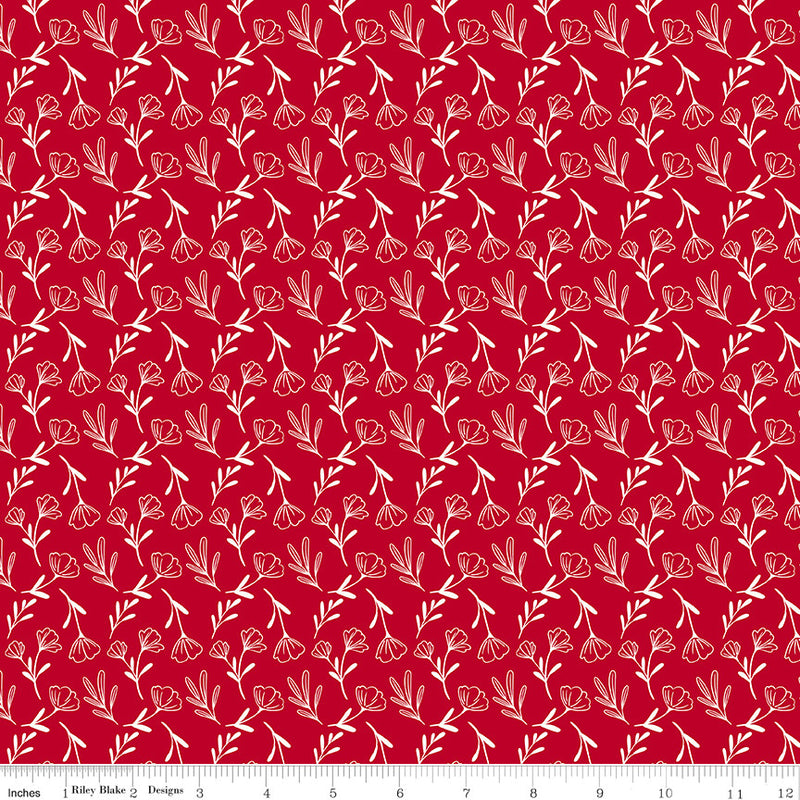 PRESALE Radiant Ruby Floral Schoolhouse Yardage by Dani Mogstad for Riley Blake Designs | C17262-SCHOOLHOUSE
