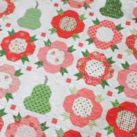 PRESALE Posies and Pears Custom Quilt Kit With Poinsettia and Pear by Sherri & Chelsi for Moda Fabrics | Quilt Size 53 1/2” x 62 1/2