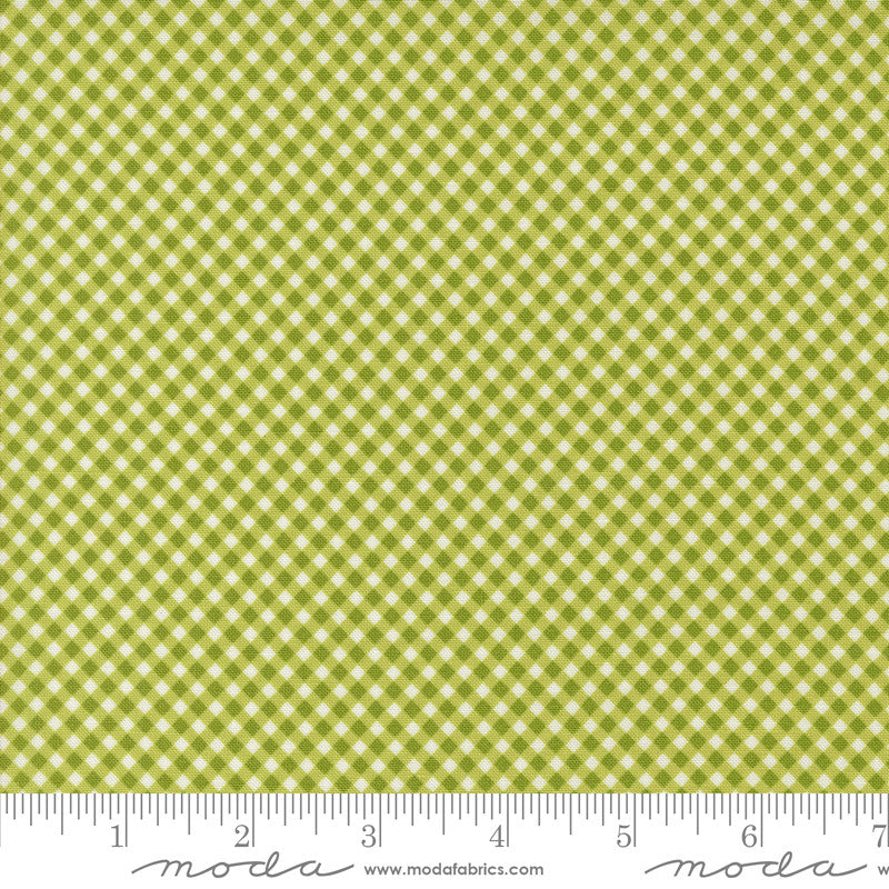 Raspberry Summer Gingham Lime Yardage by Sherri & Chelsi for Moda Fabrics | 37697 17