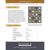 Eclipse Quilt Pattern Pattern by Frannie B Quilting Co. | P172-ECLIPSE