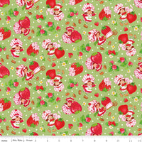 PRESALE The World of Strawberry Shortcake Toss Green Yardage for Riley Blake Designs | C18561-GREEN