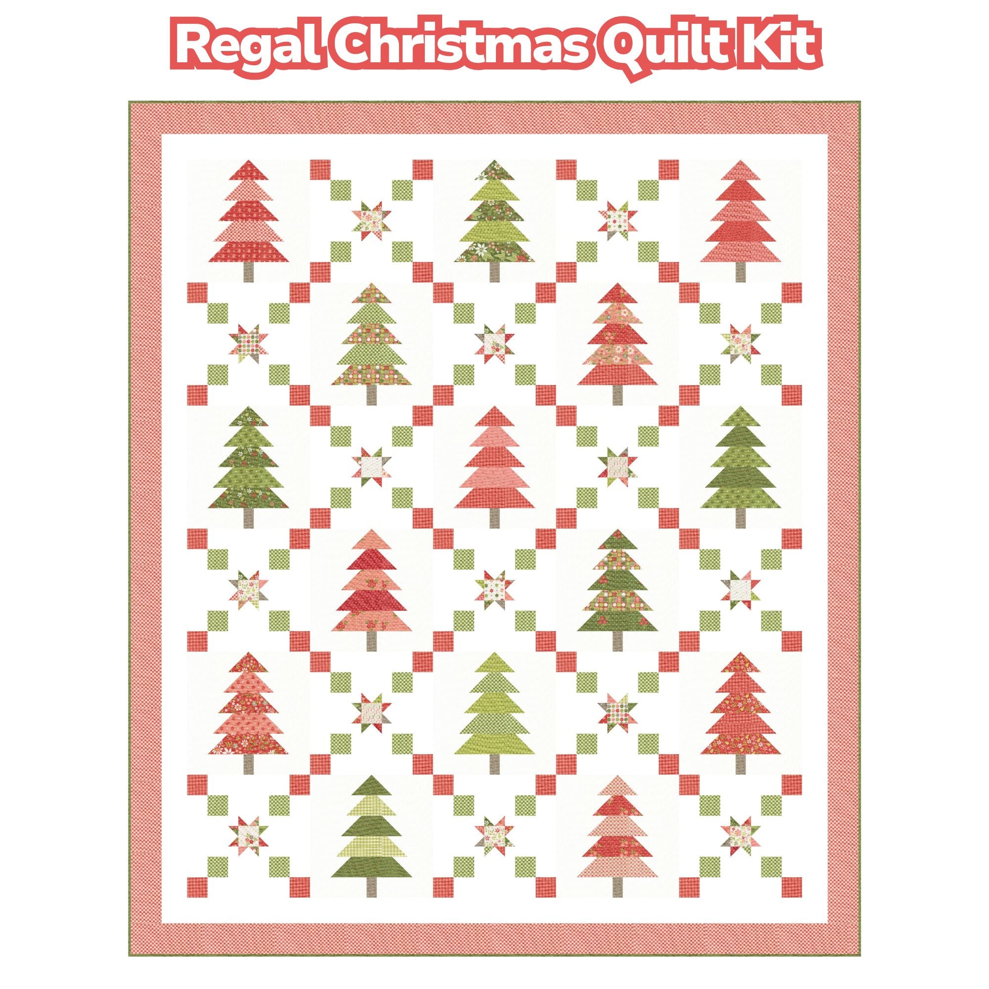 PRESALE Regal Christmas Custom Quilt Kit With Poinsettia and Pear by Sherri & Chelsi for Moda Fabrics | Quilt Size 71 1/2” x 83 1/2”