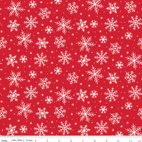 The North Pole Flannel Snowflakes Tomato by My Mind's Eye for Riley Blake Designs | F17752-TOMATO