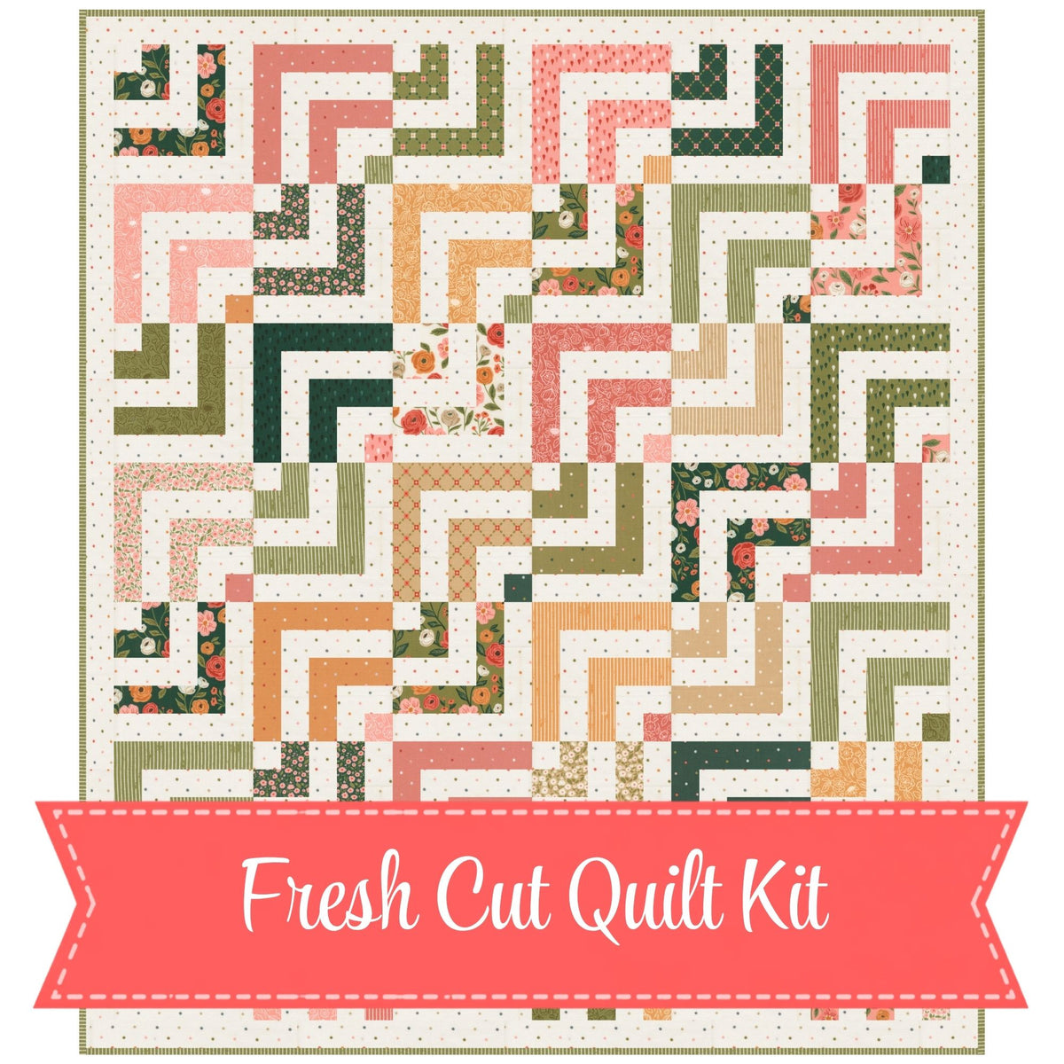 PRESALE Fresh Cut Quilt Kit With Garden Glam by Lella Boutique for Moda Fabrics | Quilt Size 64 1/2” x 74 1/2”