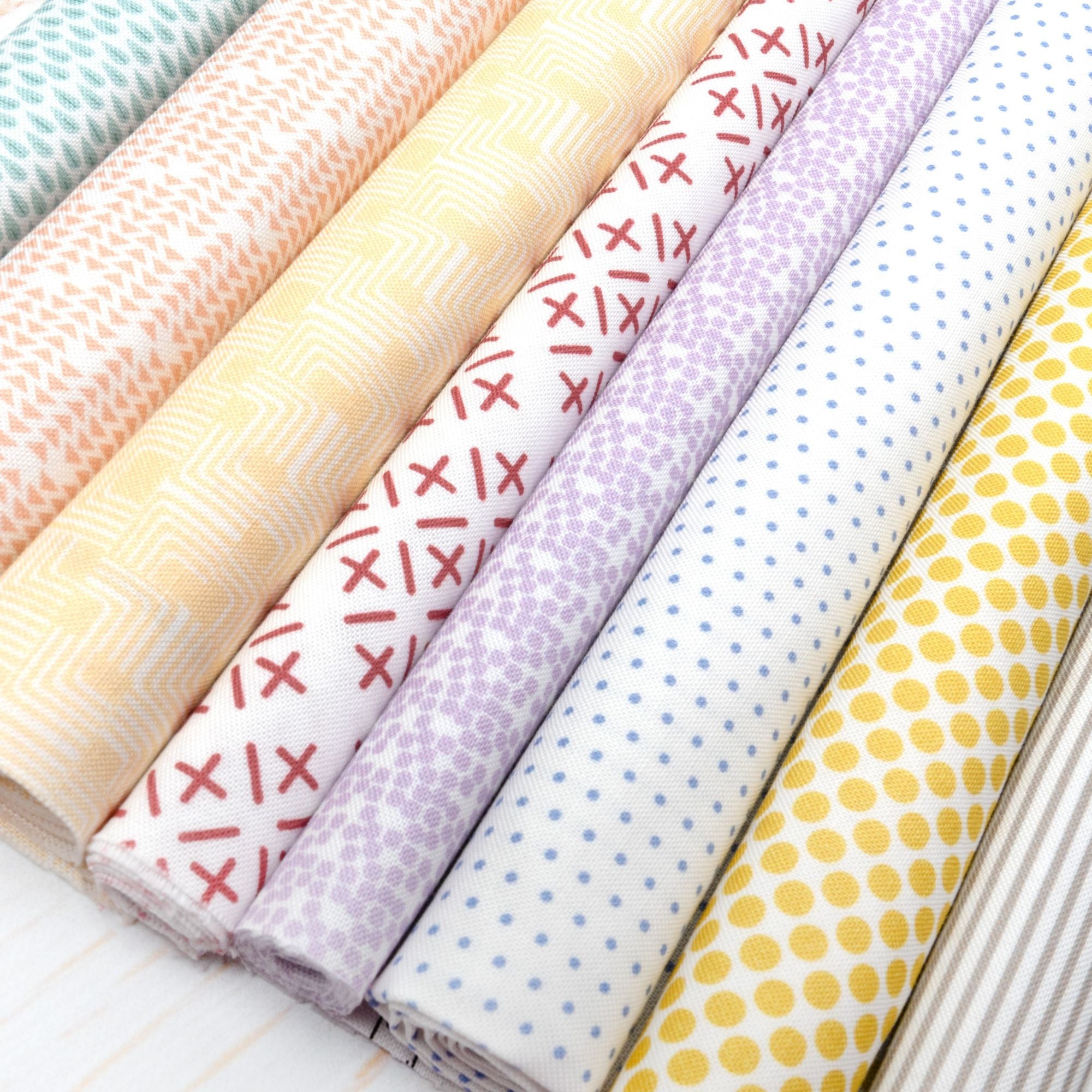 PRESALE Gathered Bon Bons Custom Half Yard Quarter Bundle by Jen Kingwell | 8 Half Yards | Curated Bundle