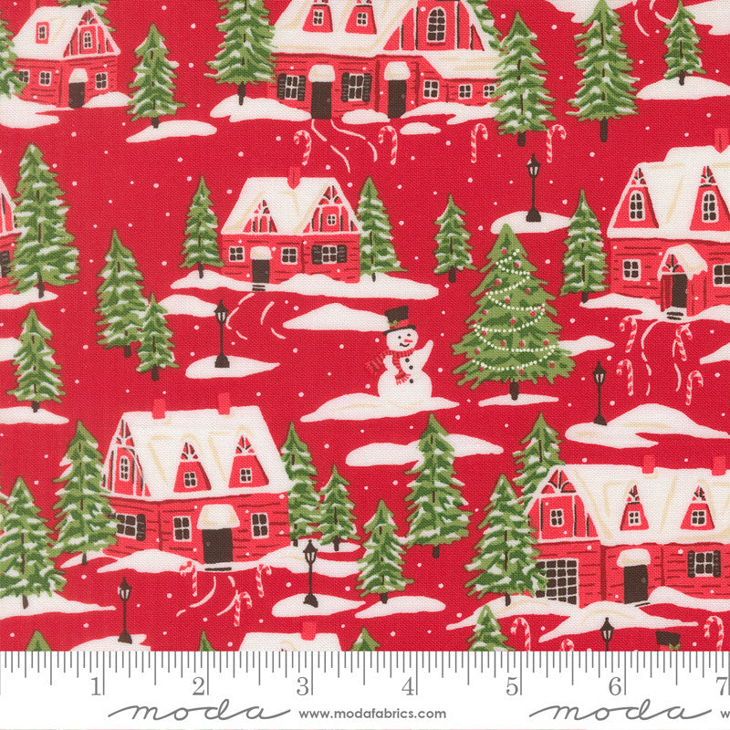 Holiday Cheer Cardinals Village Poinsettia Yardage by Stacy Iest Hsu for Moda Fabrics | 20972 17