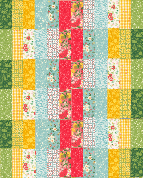 Sweet Summer Swatch Quilt Kit using Fruit Loop fabric by BasicGrey by Moda Fabrics | 48" x 60"
