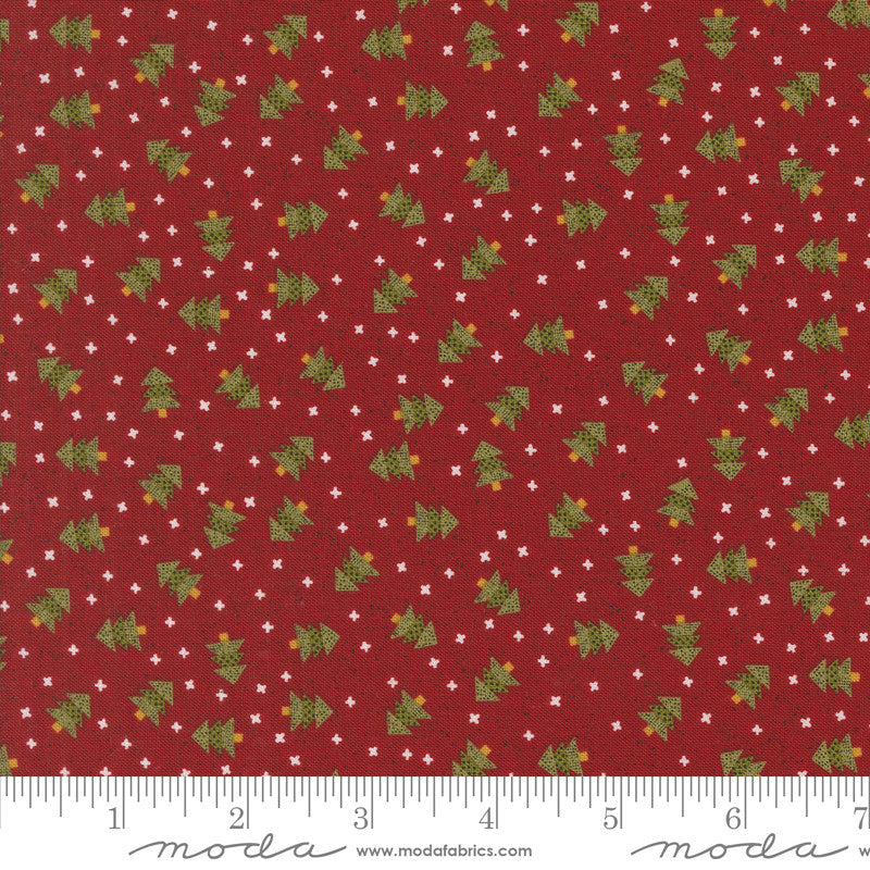 Emmitt and Ivy Spruce Red Yardage by Sweetwater for Moda Fabrics | 55692 12