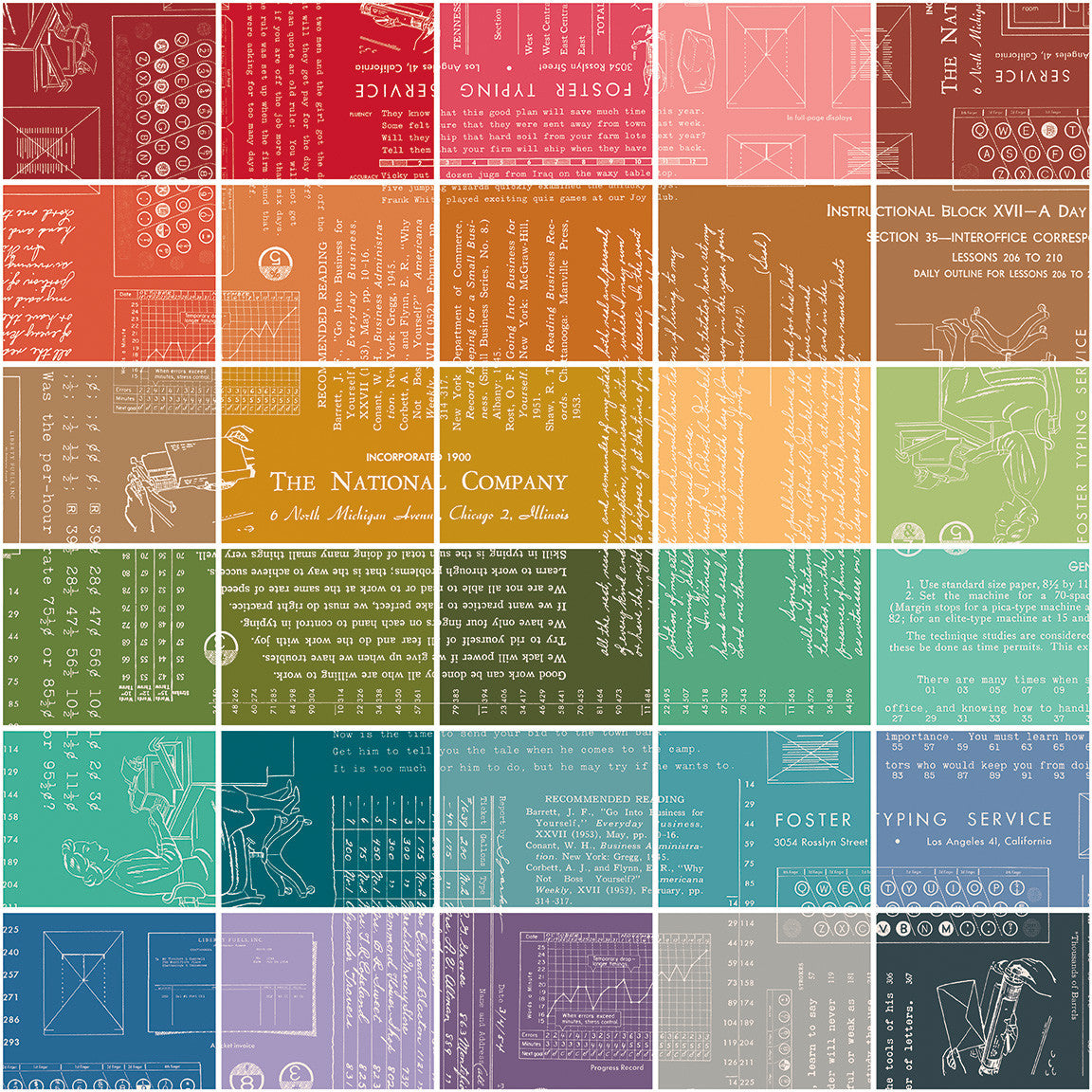 TYPE/ography Fat Quarter Bundle A Colors by Lori Holt of Bee in My Bonnet for Riley Blake Designs | 30 Pcs