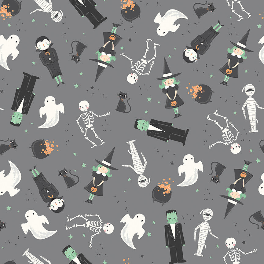 Frank and Friends Main Gray Yardage by My Mind's Eye for Riley Blake Designs | C17470-GRAY