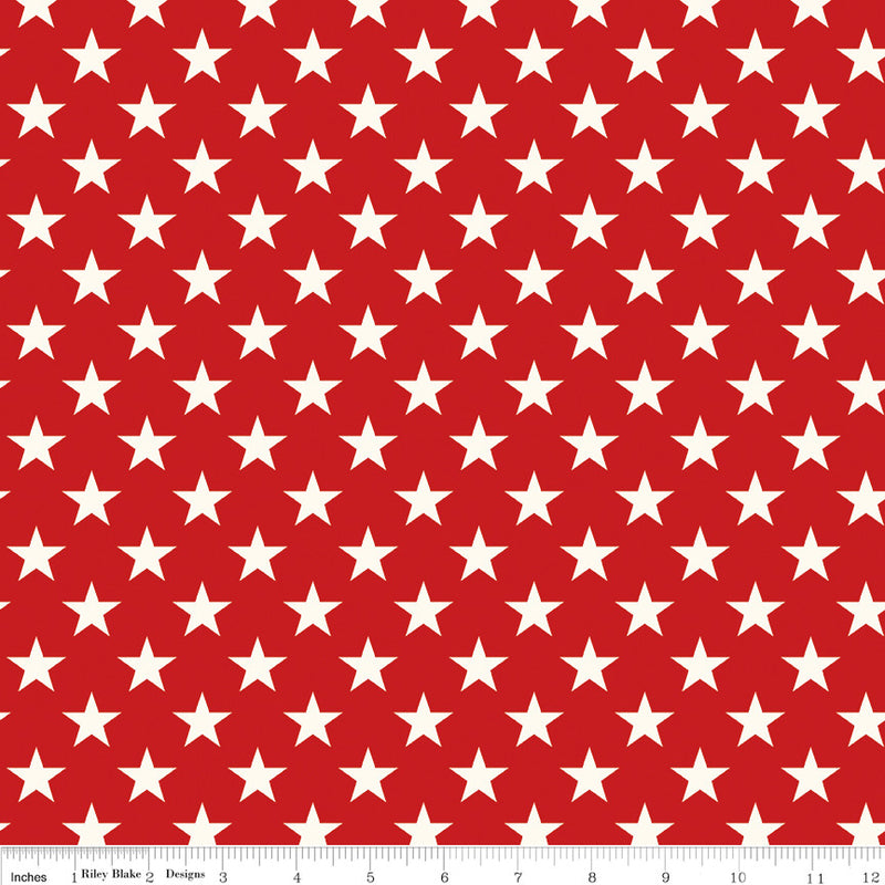 Freedom Garden Stars Red Yardage by My Mind's Eye for Riley Blake Designs | C15622-RED