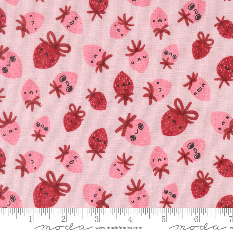 PRESALE Funny Valentine Strawberries Blush Yardage by Lizzy House for Moda Fabrics | 37142 17