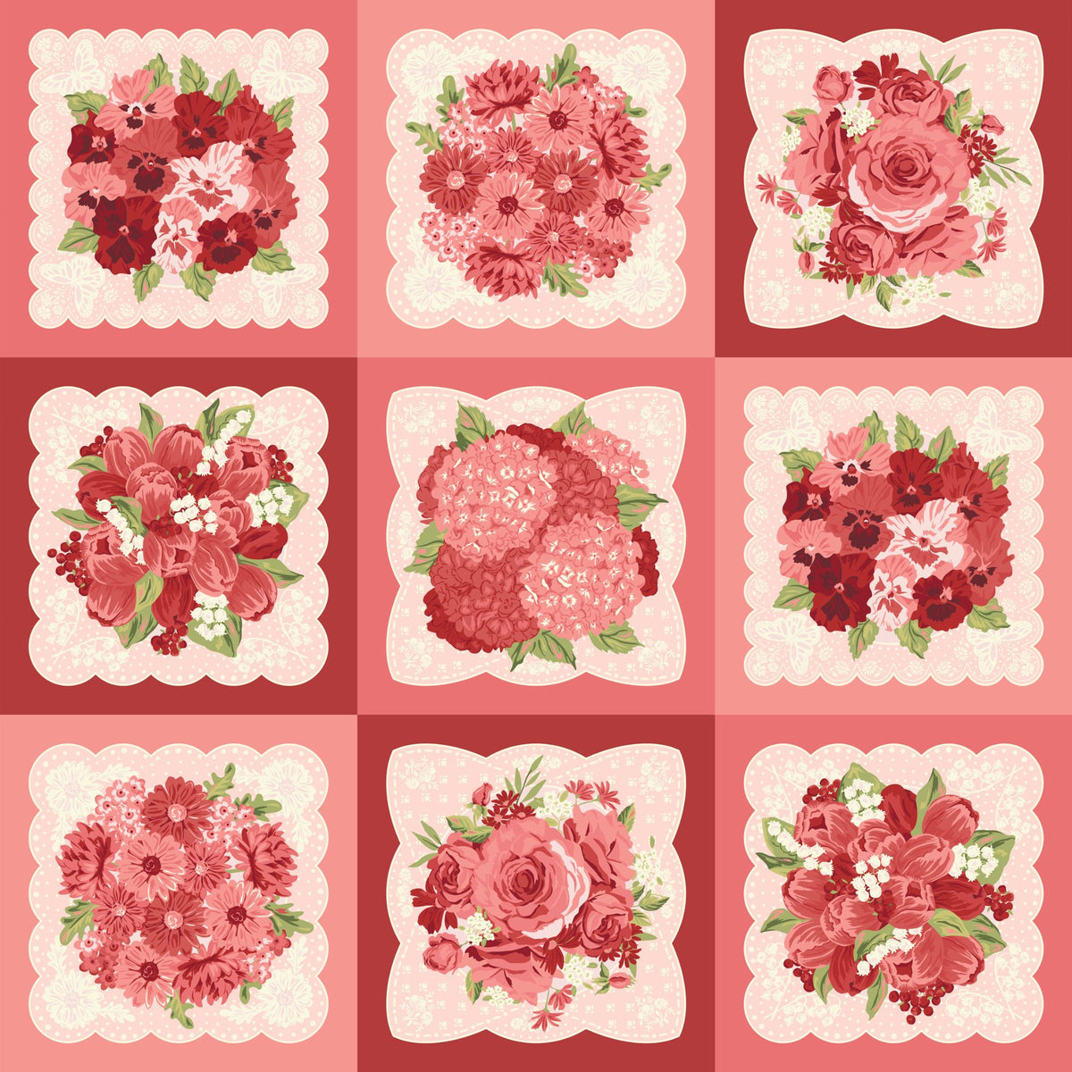 PRESALE Je T'aime Doily Panel Lace by Stacy Iest Hsu for Moda Fabrics | Panel Size 36" x 44" | 20998 11