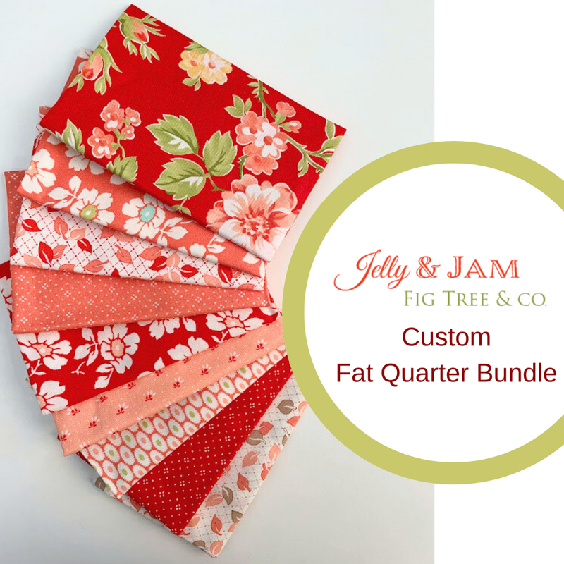 Jelly and Jam Strawberry Rhubarb Fat Quarter Bundle by Fig Tree for Moda Fabrics | Custom Bundle 6 FQs